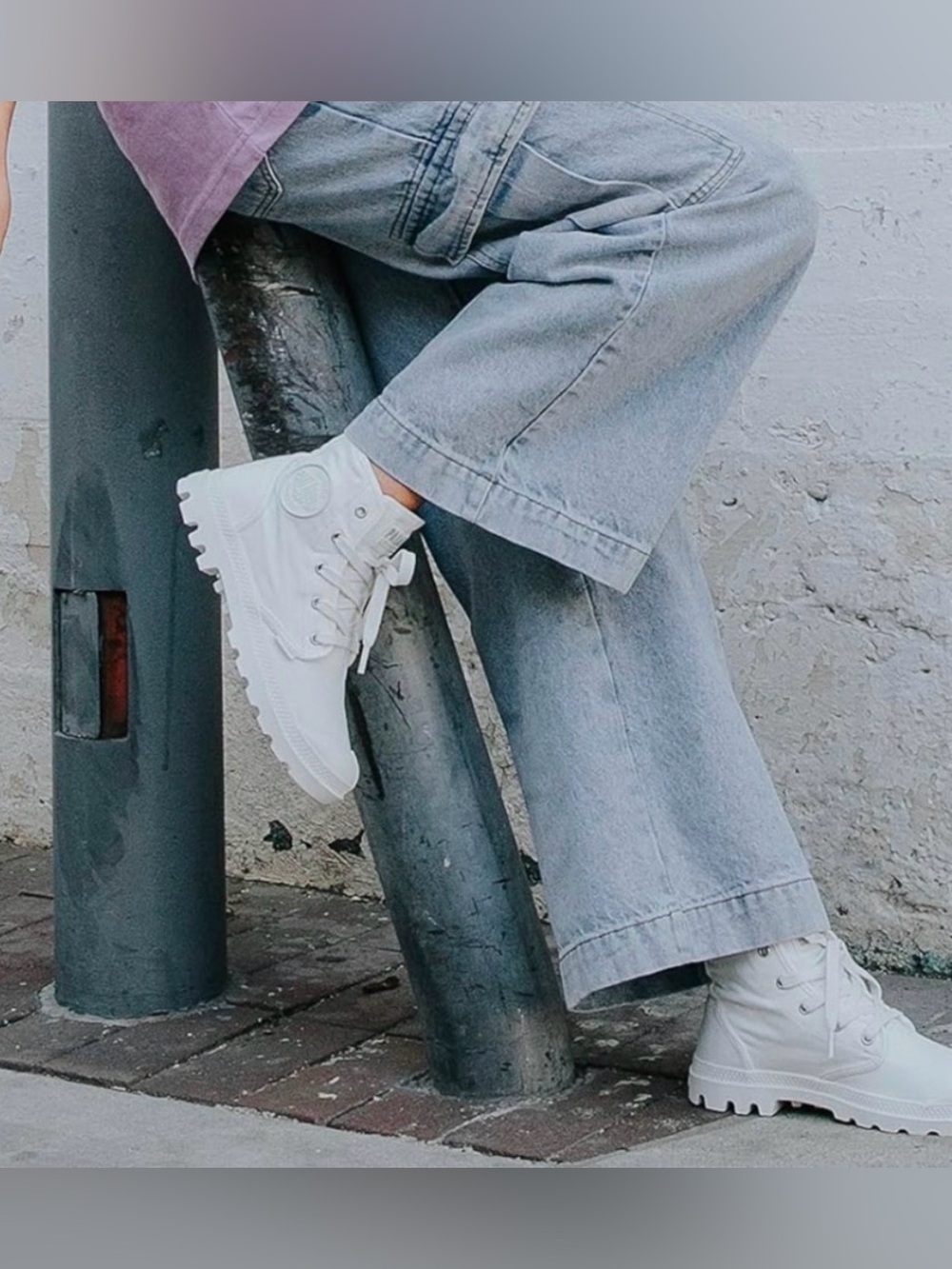Palladium Men’s High-Top Canvas Sneakers in White